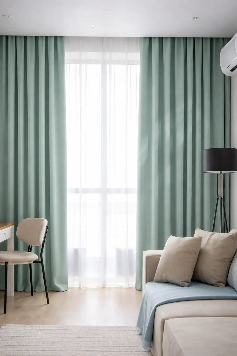 Rideaux thermiques 3 en 1 - Vert Menthe